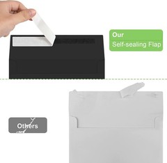 50 Pack A7 Black Envelopes with Self-Seal Closure for Inviting Style