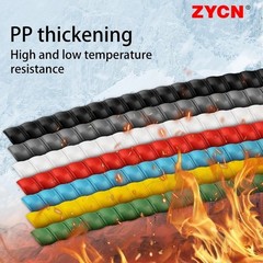 2m Spiral Cable Wire Protector Wrapping Sleeve Line Organizer Tube Cover Plastic