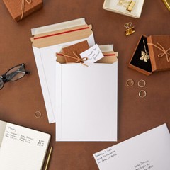 100- 1000 White Flat Photo Mailers Document Envelopes Cardboard Self Seal Mailer