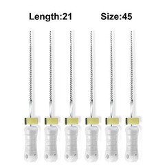 Sky Choice K-Files – 21 mm Length, Size 45 White with Rubber Stopper 6/Pkg
