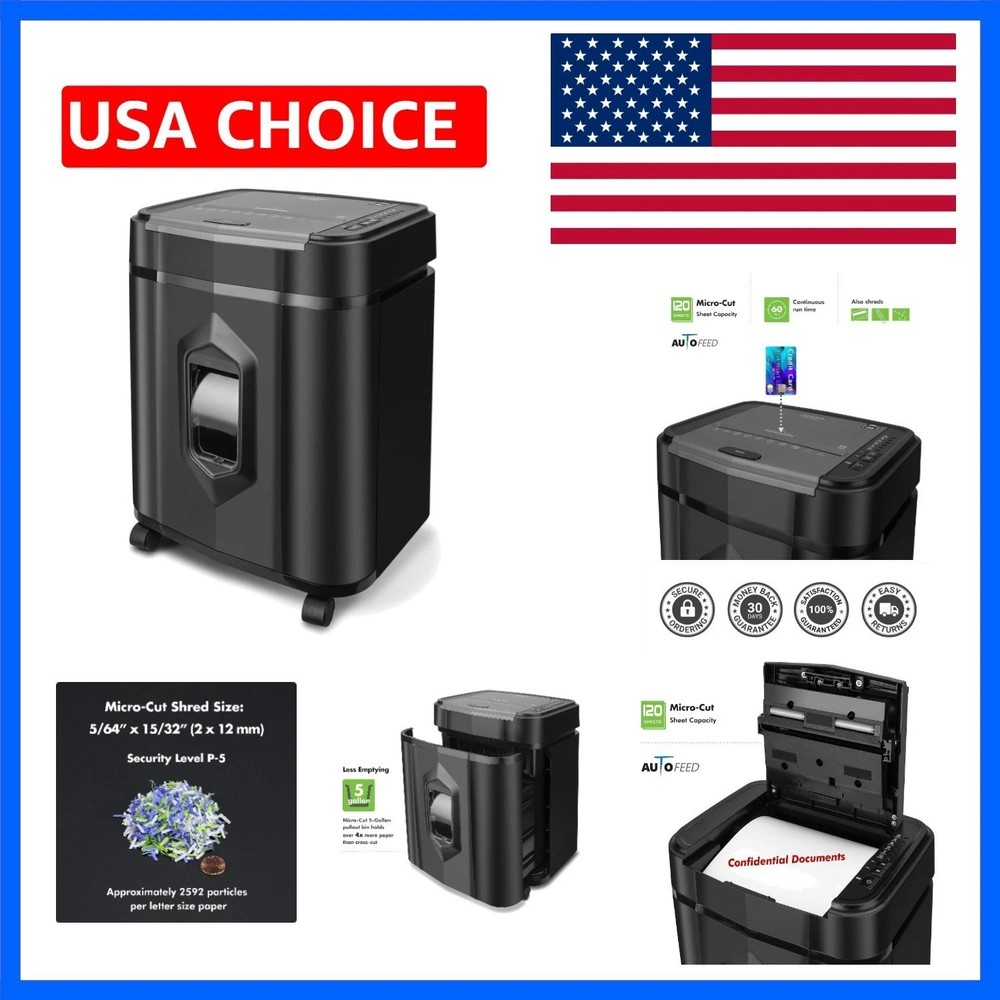 Professional Grade AU125MA 120-Sheet Auto Feed High-Security Micro-Cut Paper …