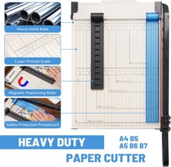 Paper Cutter A4 Paper Trimmer 12” Cut Length 12 Sheet Capacity with Safety Guard