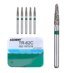 AZDENT 100pcs Dental Diamond FG Burs for High Speed Handpiece Medium FG 1.6mm