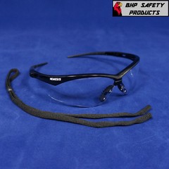 12 PAIR KLEENGUARD NEMESIS SAFETY GLASSES BLACK FRAME/CLEAR LENS 25676 GUN RANGE