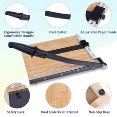 Paper Trimmer Cutter for Office and Crafts, Heavy-Duty, Portable Paper…