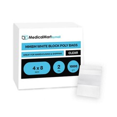 1000 Clear 2 Mil Reclosable Plastic Poly Bags Top Seal 4″ x 8″ with White Block