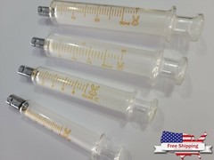 5 mL 10 ml 20 mL 30 mL GLASS SYRINGE LUER LOCK TIP / SLIP TIP DISPENSER NEW USA
