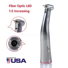 1-5 Dental LED 1:5 Fiber Optic Contra Angle Handpiece 4 Spray fit NSK Ti-Max TL