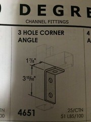 3-Hole (90 Degree) Corner Angle for Unistrut B-Line Channel 90 DEG #4651 P1346
