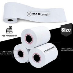 2 1/4″ x 230′ BPA-Free Thermal Receipt Paper Rolls (50 Rolls) – POS Cash Registe