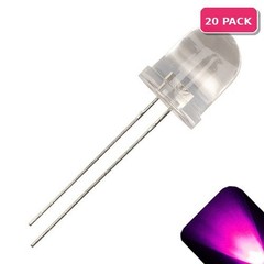 20 x LED 10mm Pink Ultra Bright Water Clear Round Top LEDs Light Lamp RC Car