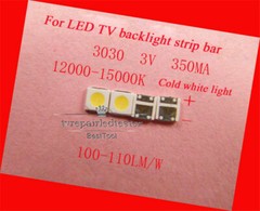 500Pcs Original 3030 SMD Lamp Beads 3V Cold White for LED TV Backlight Strip
