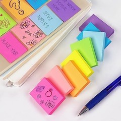 Winner Aura Sticky Notes 1.5×2 inch Bright Colors Self-Stick Pads 8 Pads/Pack
