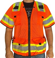 Crew Orange Reflective High Visibility Class 3 Safety Vest