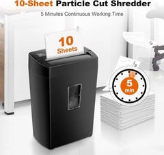 Paper Shredder, 10-Sheet Home Office Shredders, Micro Cut Home Use Paper Shre…