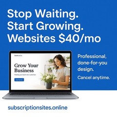 3 months of Service ($120 value) Month To Month Subscription – Custom Website