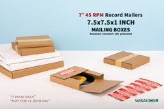 Wisaiboxl 7-inch 45 RPM Record Mailers (NOT for 12-inch LPs), 25 Pack, Brown