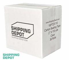 6 Rolls of Shipping Depot Carton Box Sealing Clear Packing Tape 2″ x 110 Yds