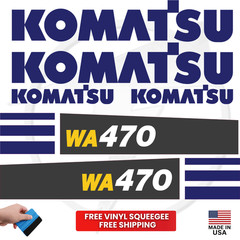 Fits Komatsu WA470 Main Decals Wheel Loader Stickers – Free Shipping – 3M Vinyl