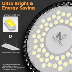 320W 4 Pack UFO High Bay Light LED Shop Lights, 45000LM Garage Lights, 6500K LED