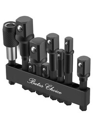 9Pc Impact Socket Adapter Set Hex Shank Magnetic Bit Holder 1/4 3/8 1/2 Inch