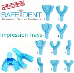 Dental Impression Trays Perforated Plastic Autoclave (CHOOSE SIZE) (1 Bag of 12)