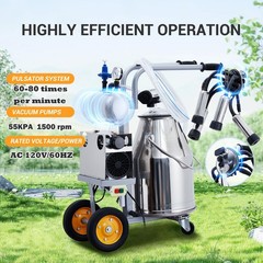 ✅Cow Milking Machine Portable 25 L/6.6 gal Automatic Pulsation Vacuum Milker