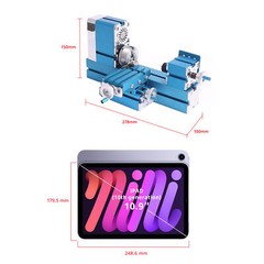 36W Mini Motorized Lathe Machine Metal Woodworking Hobby Teaching DIY Tool