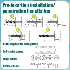 100 Pcs 1/4″ X 1-1/4″ Green Expanding Plastic Concrete Anchors for Secure Fixing