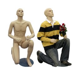 Mens Realistic Fleshtone Proposing for Marriage Mannequin Kneeling Down