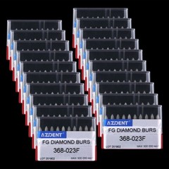 10pcs AZDENT Dental DIAMOND BURS FOOTBALL #368-023F FINE RED DEFEND 10pcs/Pack