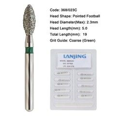Dental Diamond Burs Egg Football FG 368/023C 368/023F High Speed Friction Grip