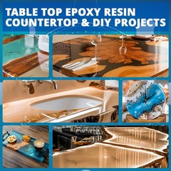 Epoxy Resin 1 Gallon, KHKD RESIN High Viscosity Resin for Table Top,2 Part Ep…