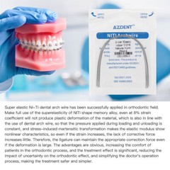 AZDENT Dental Orthodontic Round Arch Wire Super Elastic Niti Natural Upper Lower
