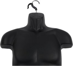 3 Clothing Display Torso Forms Fits S-L Hanging Male Mannequin Black Hollow Back