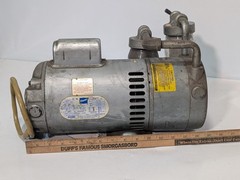 Gast 1022-V120-G272X vacuum pump, Doerr/GE 3/4HP 115/230V, dual glass filters