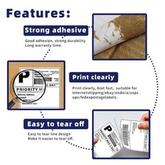 4000pc (4×6) Fanfold Direct Thermal Shipping Labels for Zebra and Rollo Printers