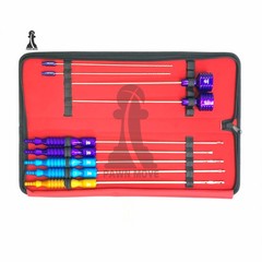 Cannula Set of 9 Pieces Liposuction Kit, 5 Fixed Handle, 2 Tomy Hub, 2 Luer Lock