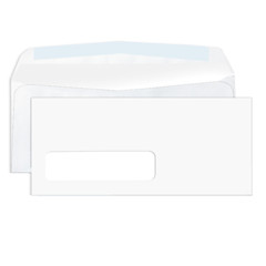500 #10 Single Left Window Envelopes, Gummed Closure – 500 Count (35410)