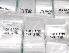 3000 Zip Seal Top Lock Bags 3×5 Clear 2 Mil Reclosable 3″x5″ Squeeze Slide Lock