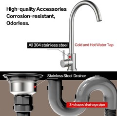 Freestanding Black Utility Sink, Stainless Steel Shop Sink