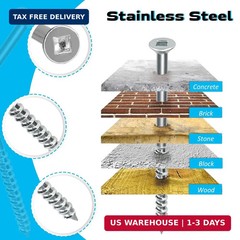 25 Pcs Reinforcement Door Hinge Screws Kit, 3 Inch Long Screw and Screwdriver Bi