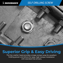 #10 x 3/4″ Self Drilling Screws | Hex Head Sheet Metal Screw | Zinc – Sandbaggy