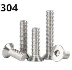 304 Stainless Steel Hex Socket Bolts Countersunk Flat Head Screws M6 M8 M10 M12