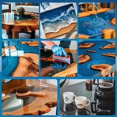 Epoxy Resin 1 Gallon, KHKD RESIN High Viscosity Resin for Table Top,2 Part Ep…