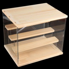 4-Tiers Large Acrylic Display Case Storage Wood Box Display Shelf 30.5 *24*26cm