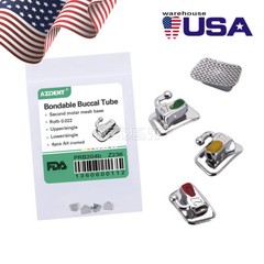 10X AZDENT Dental Ortho 1st/2nd Molar Buccal Tube Bondable Roth/MBT 022 018 Tube
