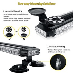 ASPL 47” Rooftop Strobe Flashing Light Bar with 28 Strong Magnets High Visib…