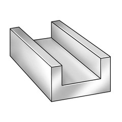 GRAINGER APPROVED 6ALZ2 U-Channel,Aluminum,8 ft Overall L 6ALZ2