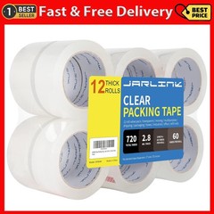 JARLINK Clear Packing Tape (12 Rolls), Heavy Duty Packaging Tape for Shipping Pa